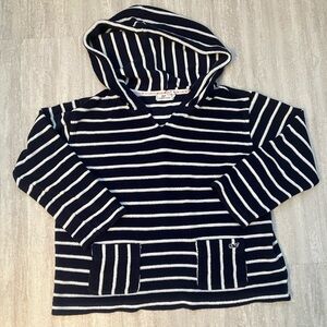 Vineyard Vines navy / white terry cropped hoodie